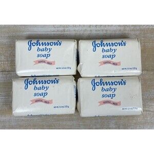 4 Vintage NOS Johnson’s Baby Soap Bars Gentle Mild 4.4 Oz 1999